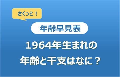 1964 干支|1964年（昭和39年）生まれの年齢と干支は何？年齢。